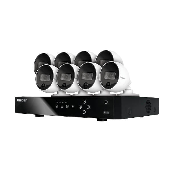 UNIDEN GXVR55880 Guardian 8 PACK WEATHER PROOF OUTDOOR SECURITY CAMERAS