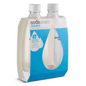 SodaStream 1741210610 Fuse 1L Twin Pack Bottles White Plastic